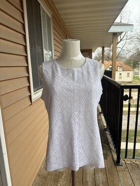 NWT Talbots White Lace Sleeveless Tank Top